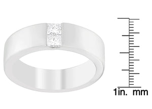Men's 14K White Gold 1/4 ct.TDW Diamond Channel Band Ring (G-H, VS1-VS2) Rieworkes