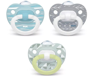 Nuk Orthodontic Pacifier Neutral Glows in The Dark 18-36 Month Value Pack 3 Count Mimarta