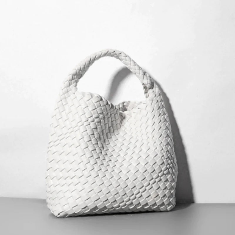 Hand-woven Bucket Soft Leather Bag for Women Rieworkes