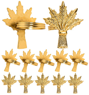 Wheat Napkin Ring Set of 12 Metal Napkin Rings Dinner Napkin Holder for Wedding Birthday Valentines Day Christmas Party Dinner Table Décor - Dull Gold Mimarta