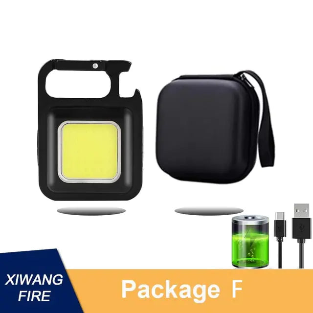 Multifuction Portable USB Rechargeable Pocket Work Light Mini LED Keychain Light Rieworkes