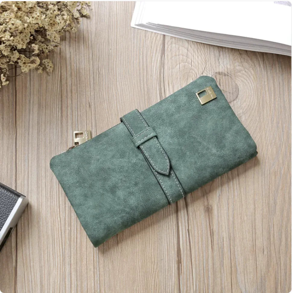 Women's Long Leather Wallet with Zipper Closure Rieworkes