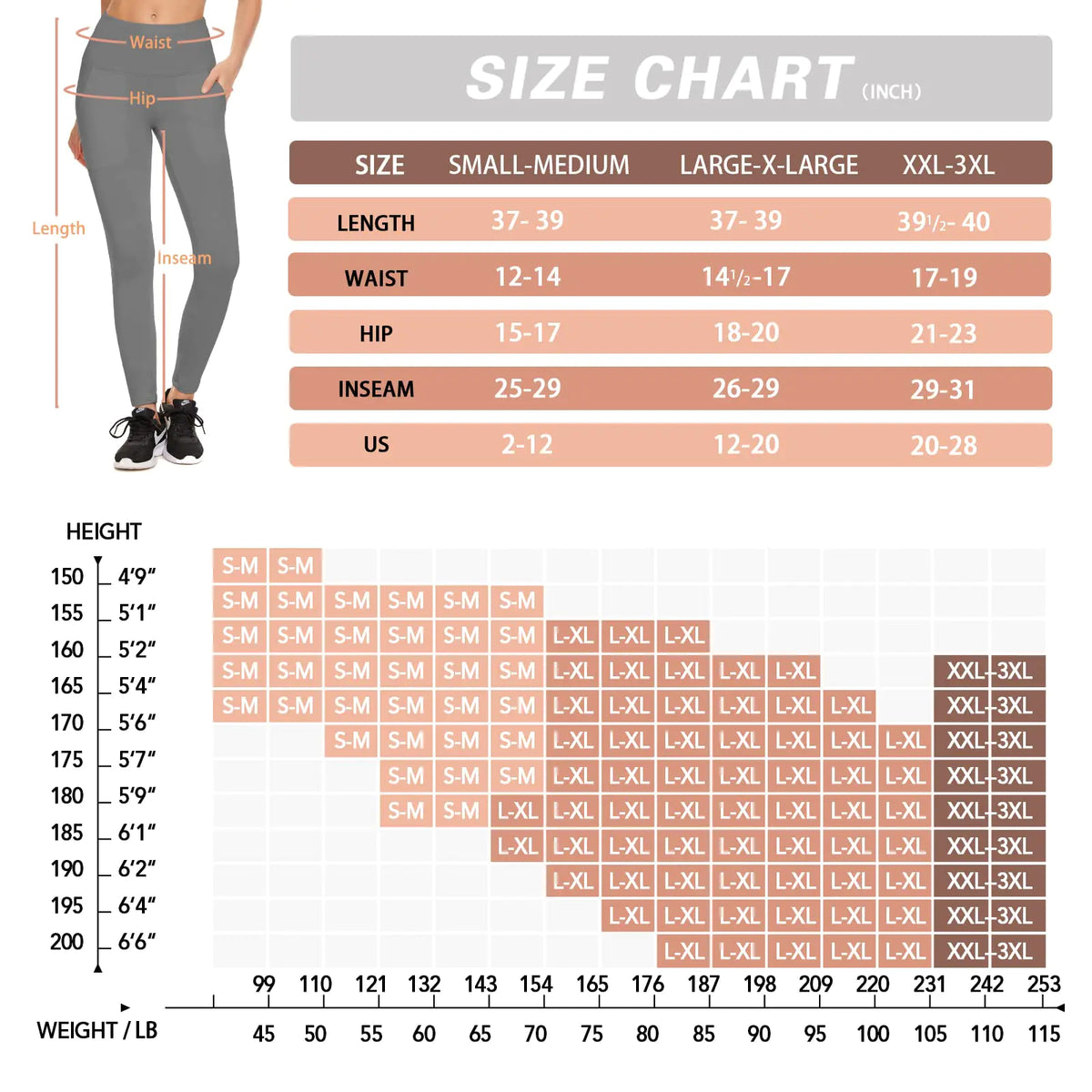 NEW YOUNG 3 Pack Leggings with Pockets for Women,High Waisted Tummy Control Workout Yoga Pants Small-Medium 3 Pack-c-black/Navy/Rose Pink Rieworkes