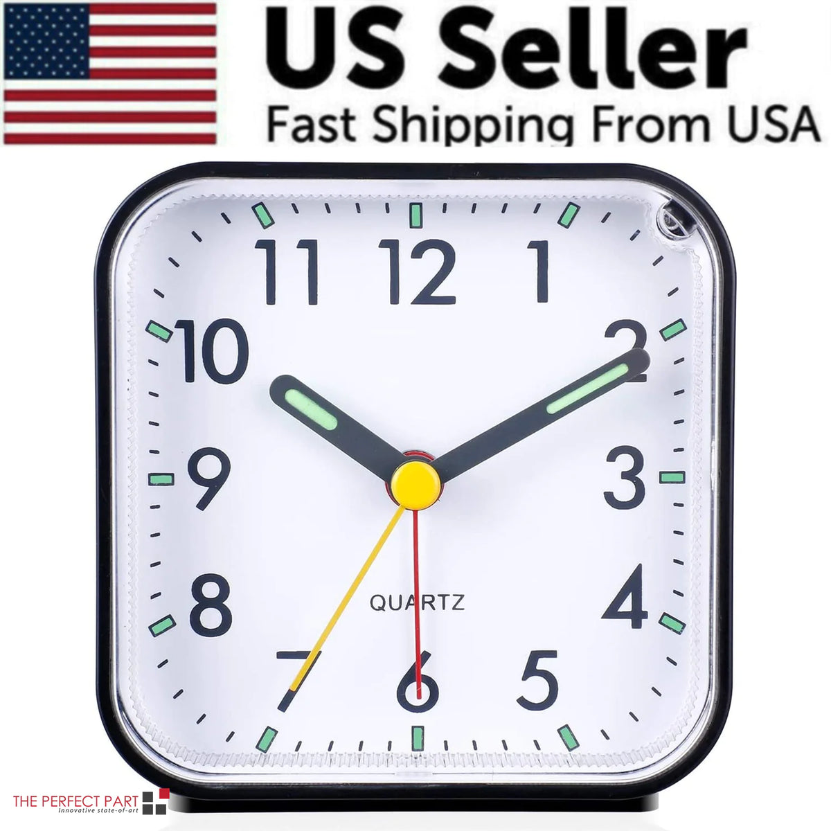 LED Desk Alarm Clock Nightlight Snooze Quiet Non Ticking Battery Powered Bedroom Rieworkes