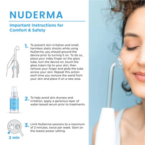 NuDerma Portable Handheld Skin Therapy Wand Machine w/Neon – Anti-Aging - Skin Tightening - Wrinkle Reducing - Dark Circles – Clarifying - Hair & Scalp Stimulator Rieworkes