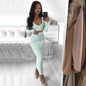 New Women's Cotton Long Sleeve Dress Set for Fall/Winter Mimarta
