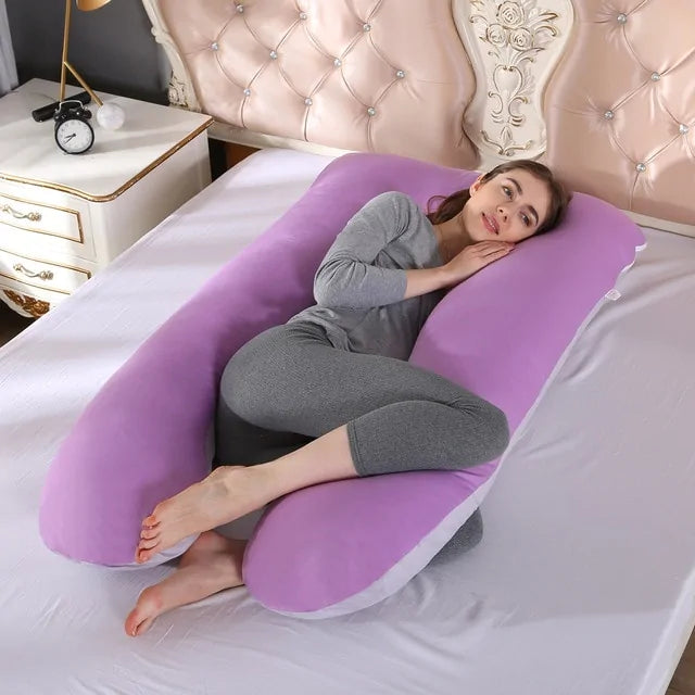 Sleeping Support Pillow For Pregnant Women Body PW12 100% Cotton Rabbit Print U Shape Maternity Pillows Pregnancy Side Sleepers Rieworkes