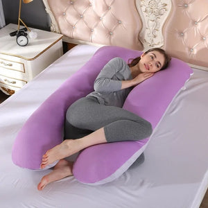Sleeping Support Pillow For Pregnant Women Body PW12 100% Cotton Rabbit Print U Shape Maternity Pillows Pregnancy Side Sleepers Rieworkes