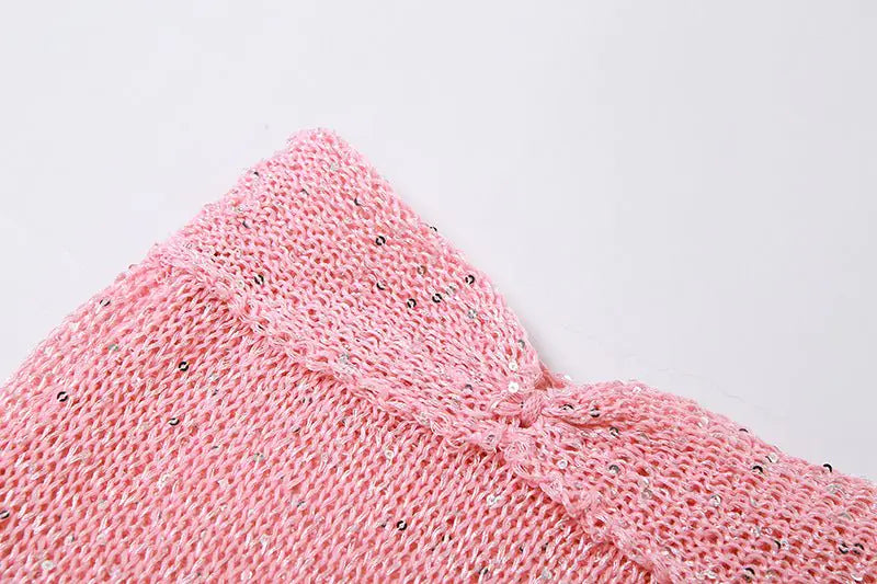 Sweet Like Sugar Distressed Crochet Mini Skirt Set Rieworkes