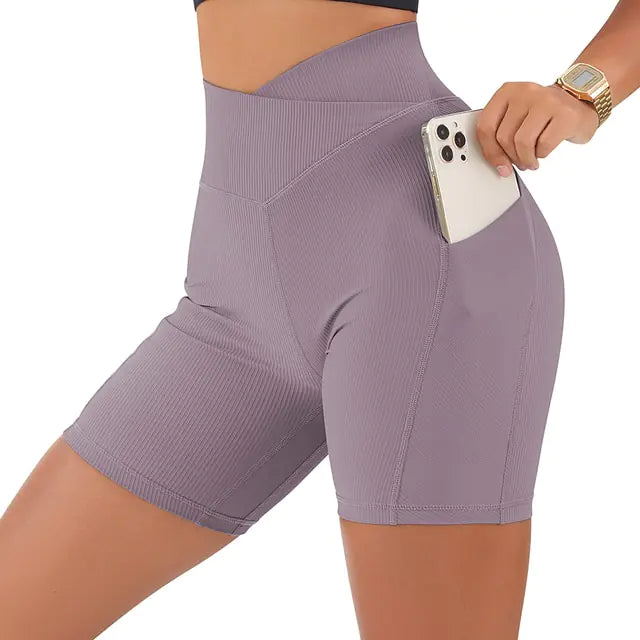 Sports Shorts Women High Waist Workout Seamless Fitness Yoga Shorts Rieworkes