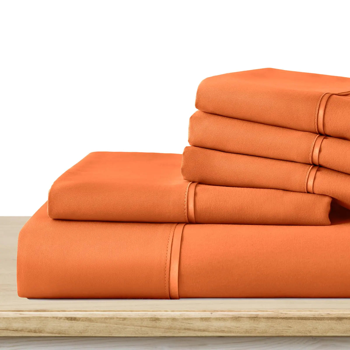 Heywaller 6 Pcs Pumpkin Orange Queen Bed Sheets Queen Size Sheet Set Deep Pocket Fit for 16 Inches Mattress 1800 Thread Count Microfiber Sheets Soft Bed Sheet Set Rieworkes