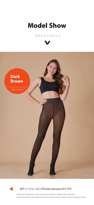Sheer Fleece-Lined Leggings Mimarta