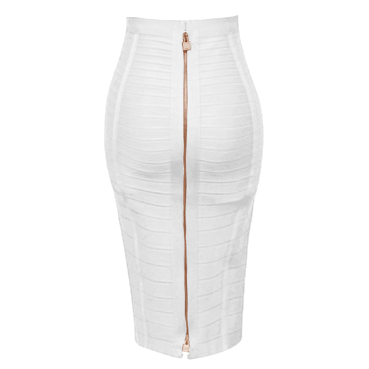 Sexy Solid Color Zipper Bodycon Dress Mimarta