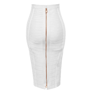 Sexy Solid Color Zipper Bodycon Dress Mimarta