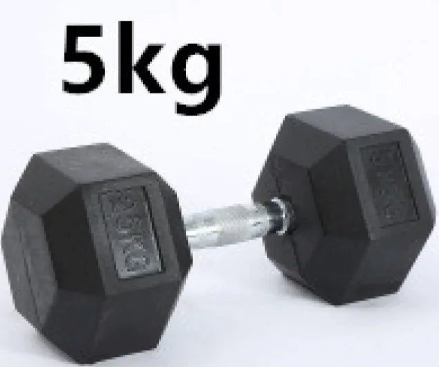 HexGrip Rubber-Coated Fixed Dumbbell Rieworkes