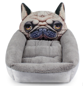 3D Cartoon Cube Dog Bed - Warm Pet House for Winter Mimarta