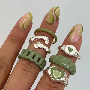 Vintage Embrace Hands Rings Set Rieworkes