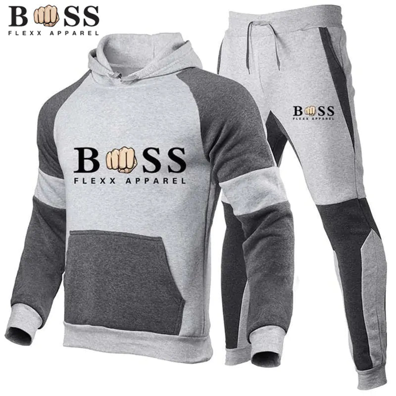 Men's Autumn Winter Fleece Hoodie & Sweatpants Set Mimarta