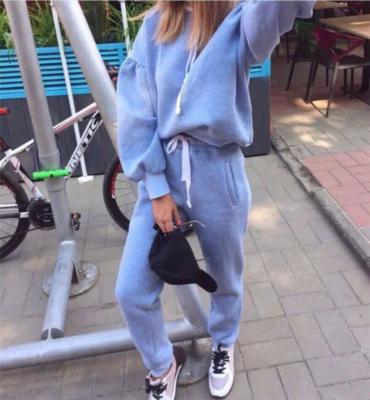 Women's Hooded Crop Sweatshirt Set - 2 Pieces Mimarta