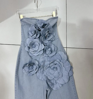 Three-dimensional Flowers Tube Top Jumpsuit Mimarta