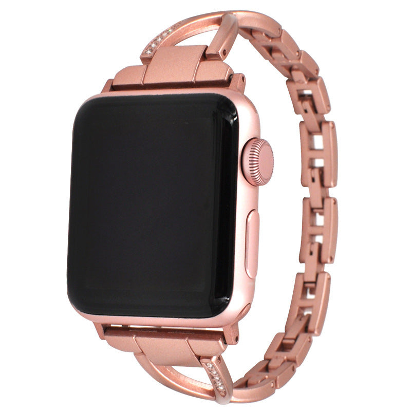 Apple Watch Band X-Type Stainless Steel with Diamonds Mimarta