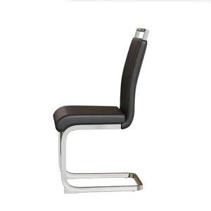 Modern Dining Chairs,PU Faux Leather High Back Upholstered Side Chair With C-shaped Tube Plating Metal Legs For Dining Room Kitchen Vanity Patio Club Guest Office Chair Set Of 2 Rieworkes