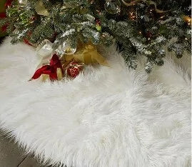 Creative White Plush Christmas Tree Skirts Rieworkes