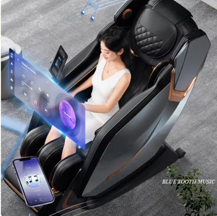 Full Body Zero Gravity Shiatsu Massage Chair SL-Track Recliner With Airbag Speaker LCD Screen Remote Control Voice Control BackLeg Heat Rieworkes
