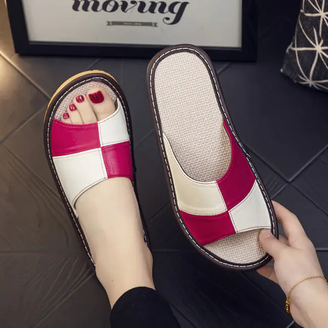 Luxury Genuine Leather Sheepskin Women's Slippers Mimarta