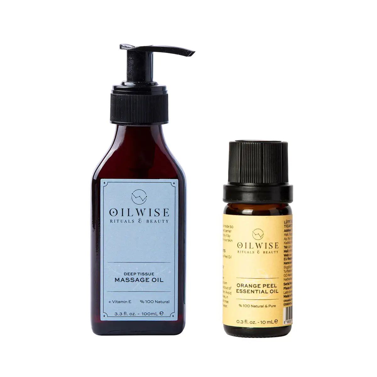 Oilwise Deep Tissue Massage Oil &amp; Orange Peel Essential Oil Set Rieworkes