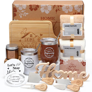 RimCereal Housewarming Gifts for New Home 19 Pieces House Warming Gifts Set for Couples Women Men Friend Home Sweet Home Housewarming Gift Basket for New House Apartment Kitchen Dinner Set Mimarta