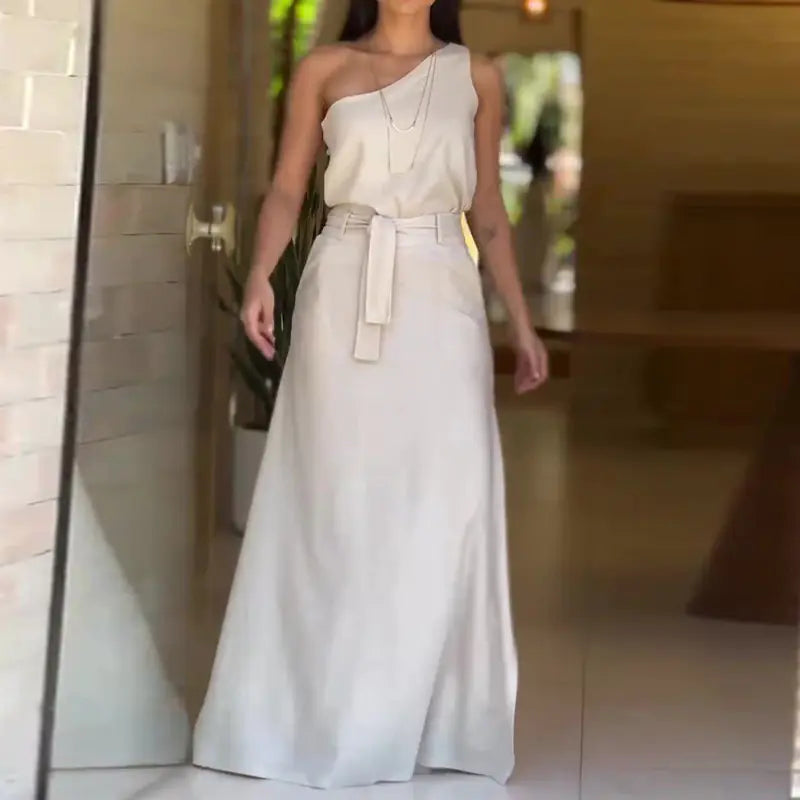 2023 Summer Fashion Solid Color High Waist Skirt Set Mimarta