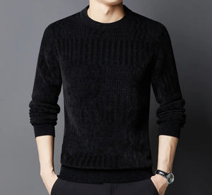 Crew Neck Casual Jacquard Sweater Rieworkes