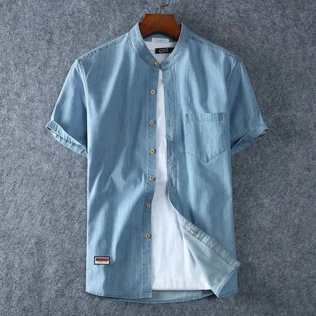 Plus Size Denim Shirt Men Rieworkes