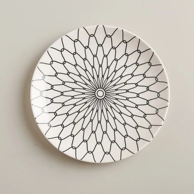 Geometric Pattern Ceramic Plate Rieworkes