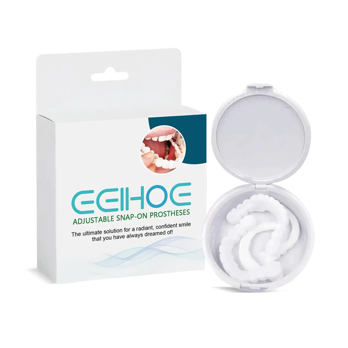 EELHOE Adjustable Buckle Dentures, Modified Teeth Interdental Set Orthodontic Dentures Set Rieworkes