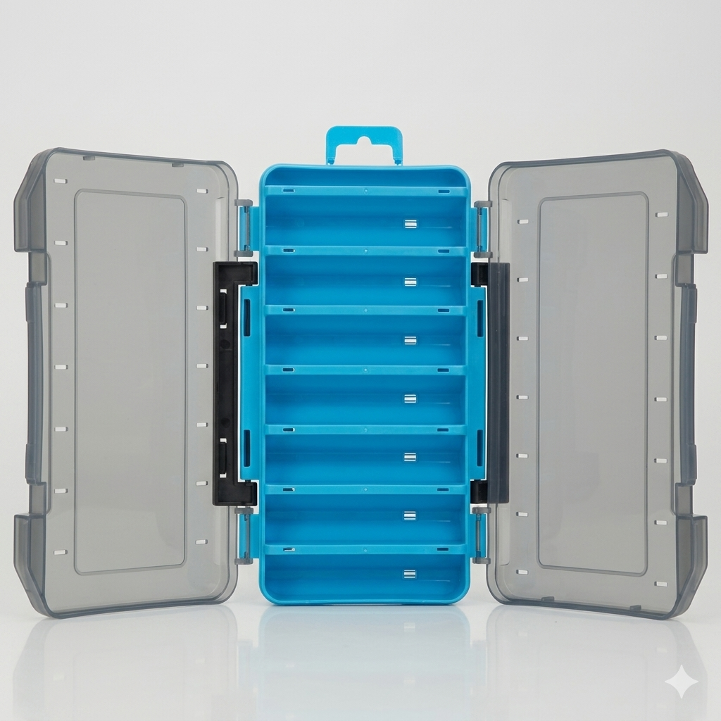 Durable Dual-Sided Fishing Tackle Box Mimarta