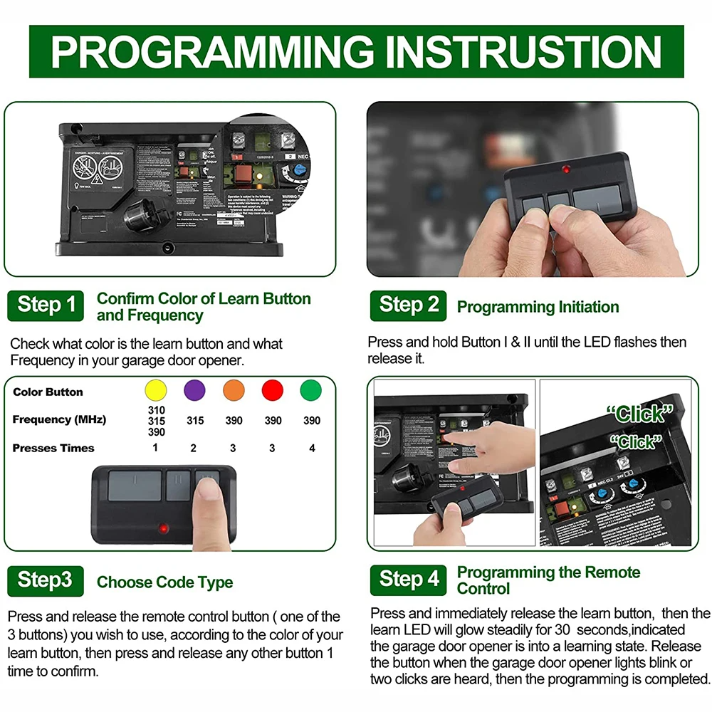 2 For Chamberlain LiftMaster Garage Door Opener Remote 893LM 953EV-P2 Learn Mimarta