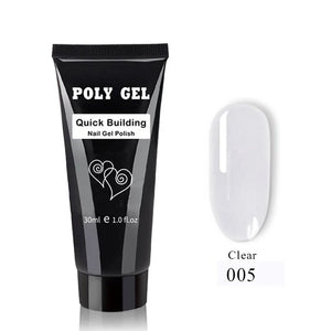 French Nail Art Poly Gel Kit with UV Brush and Nail Tips Rieworkes