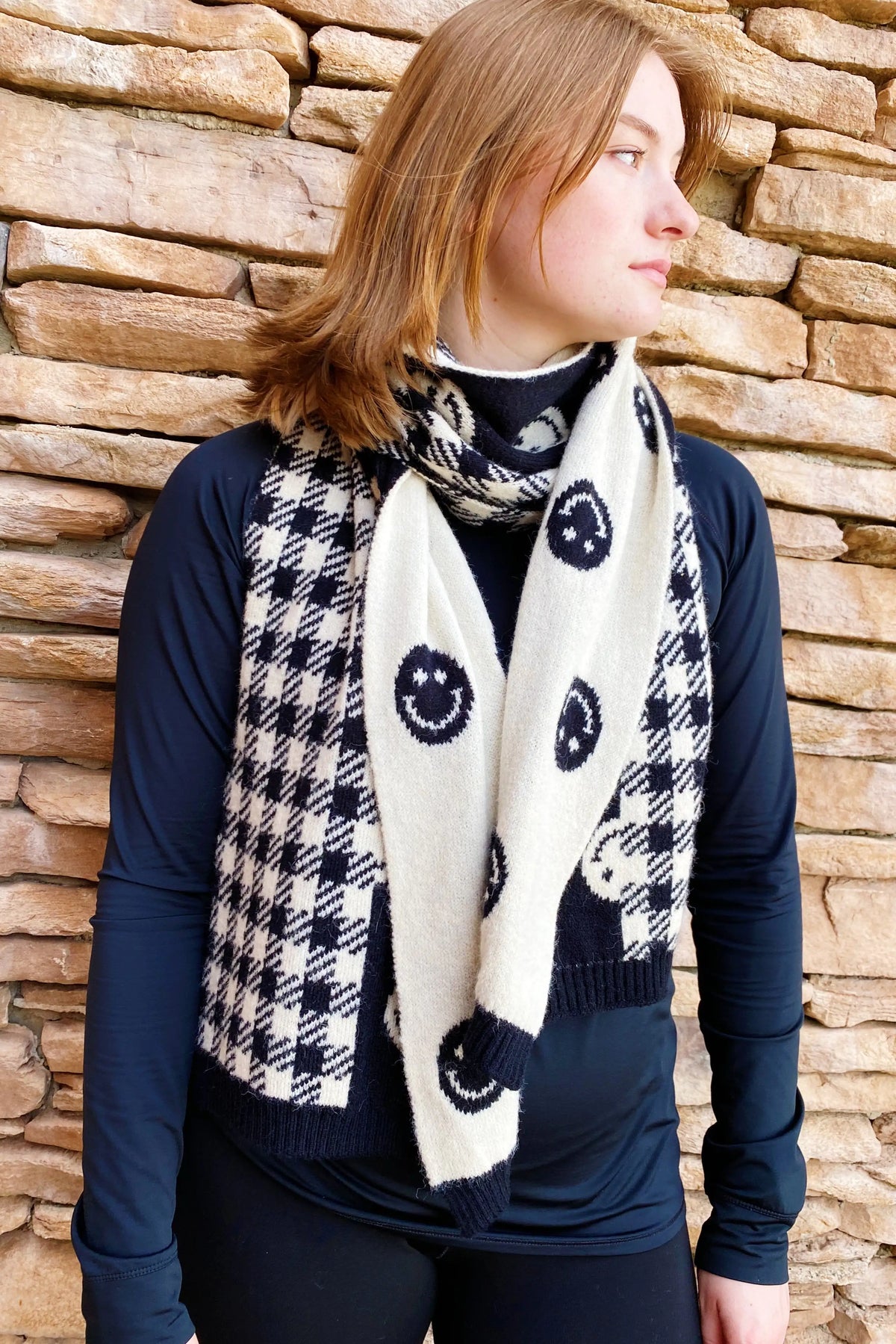 Checked On Happiness Cozy Scarf Rieworkes