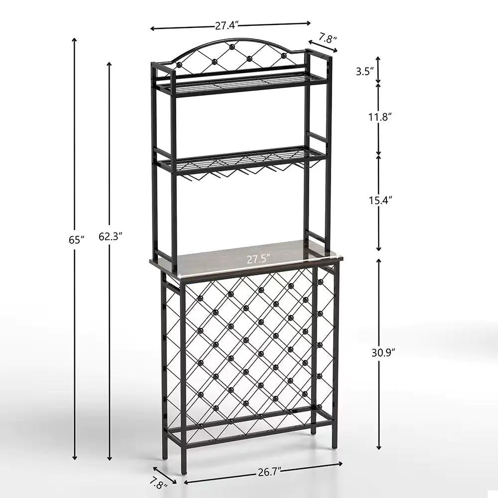 Tall Wine Holder Stand With Wine Glass Holder Rieworkes