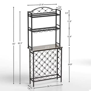 Tall Wine Holder Stand With Wine Glass Holder Rieworkes