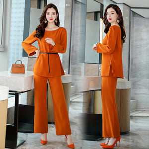 New Women's Fashion Career Set with Loose Pants (2 Pieces) Mimarta