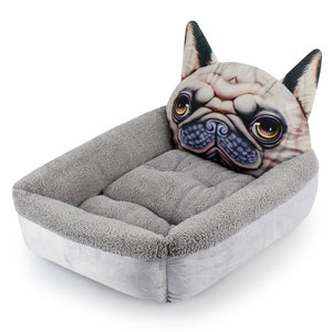 3D Cartoon Cube Dog Bed - Warm Pet House for Winter Mimarta