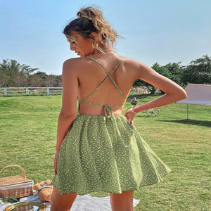 Women's Sexy Backless Halter Tank Dress for Daily Wear Mimarta