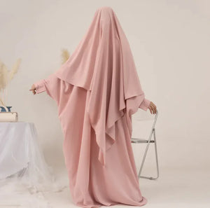 Crew-neck Batwing Sleeve Robe Mimarta