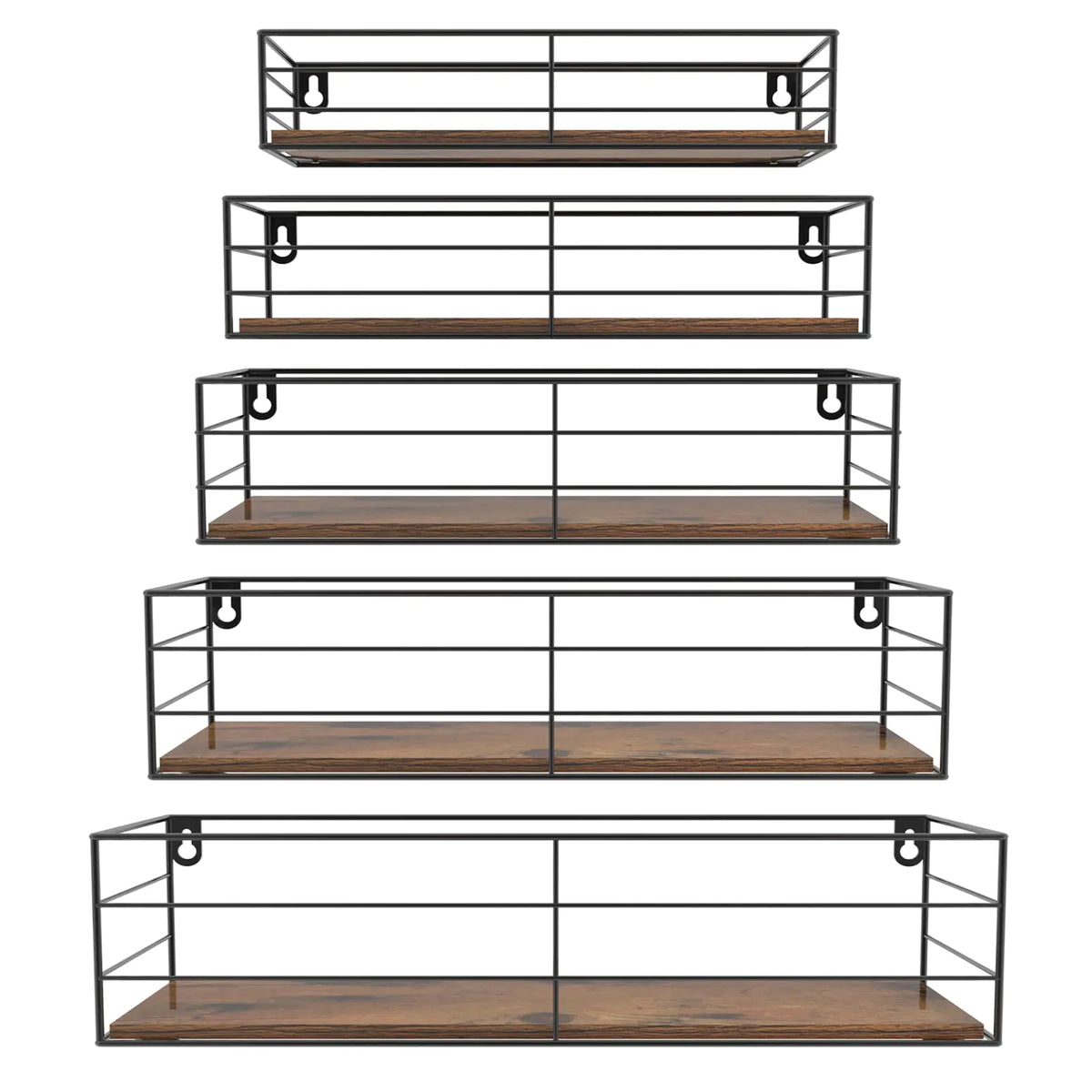 CRUGLA Floating Wall Shelves Set of 5 Wall Mounted Bathroom Shelves Hanging Storage Shelf for Bathroom Kitchen Bedroom Living Room Mimarta