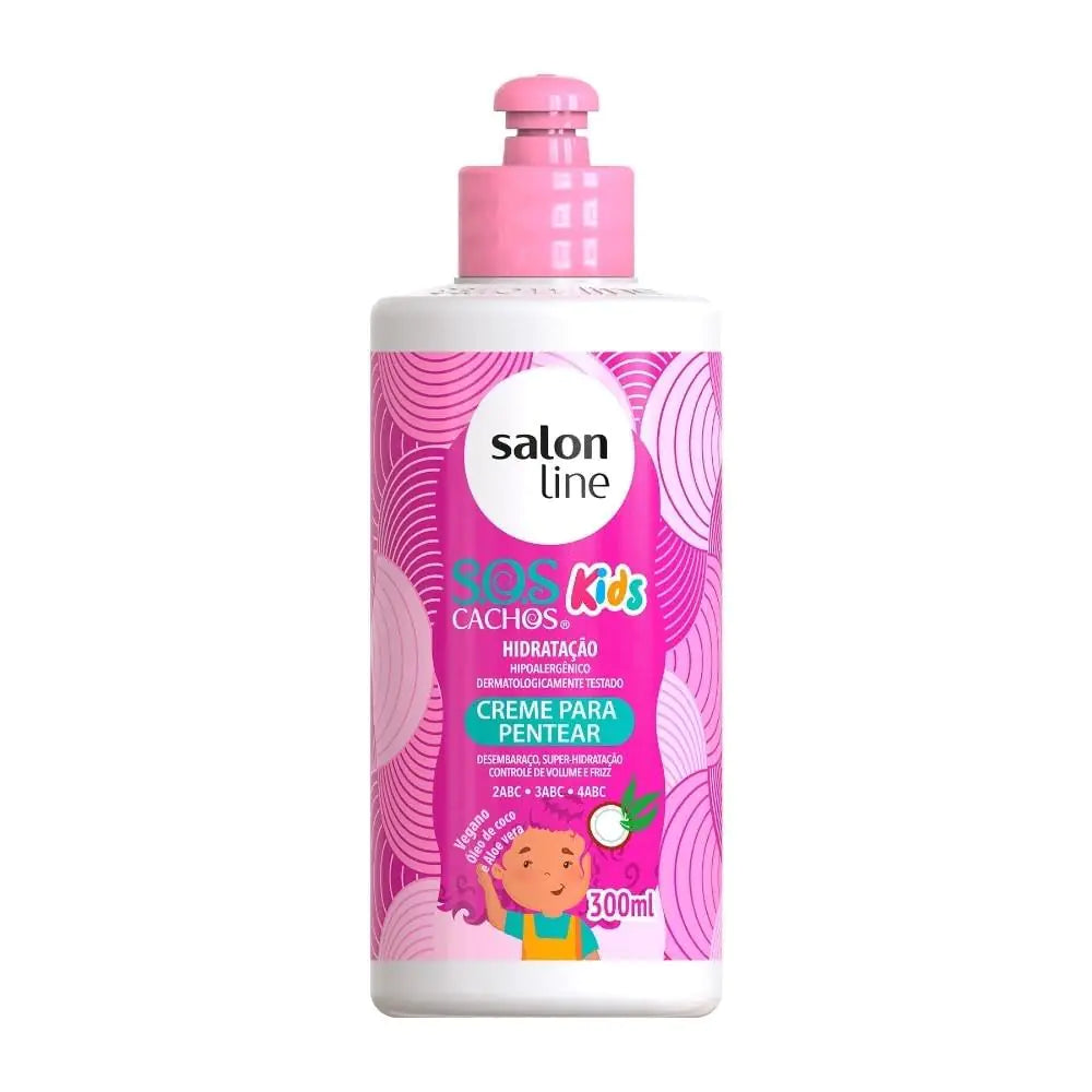 Salon Line - Linha SOS Cachos Kids (Hidratacao) - Creme para Pentear 300 Ml - (SOS Curls Kids (Moisturization) - Combing Cream 10.14 Fl Oz) Mimarta
