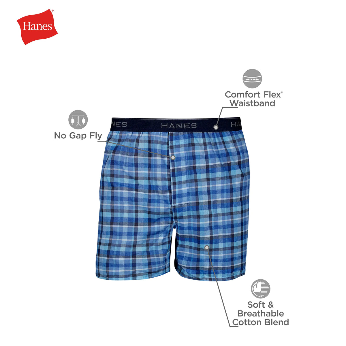 Hanes Men's Tagless Boxer Underwear, Exposed Waistband, Multi-packs Available 12 Assorted - 12 Pack XX-Large Rieworkes