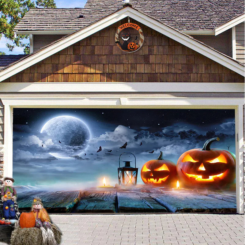 Halloween Misty Forest Garage Door Banner Rieworkes